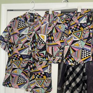 Massive Shirt and Shorts Set Mens XL 80s Style Geometric Print Short Sleeve